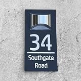 StickiesWall 3D Laser Cut House Sign with Solar Light Grey Mirrored Silver view 7