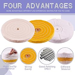 Swpeet 8" Buffing Polishing Wheels Polish Pad 6Pcs