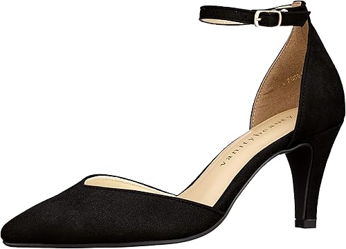 Amazon バニティービューティー アンクルストラップセパレートパンプス 064v091 ブラックスエード 24 5 Cm 2e Vanity Beauty バニティービューティー パンプス