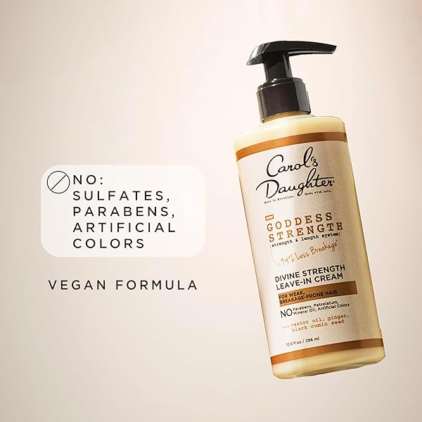 CAROL’S DAUGHTER GODDESS STRENGTH LEAVE IN CONDITIONER CREAM, 10 FL OZ – STRENGTHENING AND MOISTURIZING FOR WAVY, CURLY HAIR