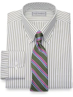 Paul Fredrick Mens Impeccable Non Iron Cotton Stripe Button Down |  Desertcart Cayman Islands