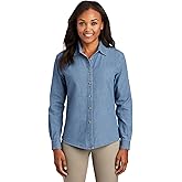 Port & Company Women's Long Sleeve Value Denim Shirt