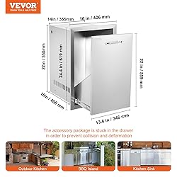 VEVOR Outdoor Kitchen Trash Drawer 16Wx22Hx16