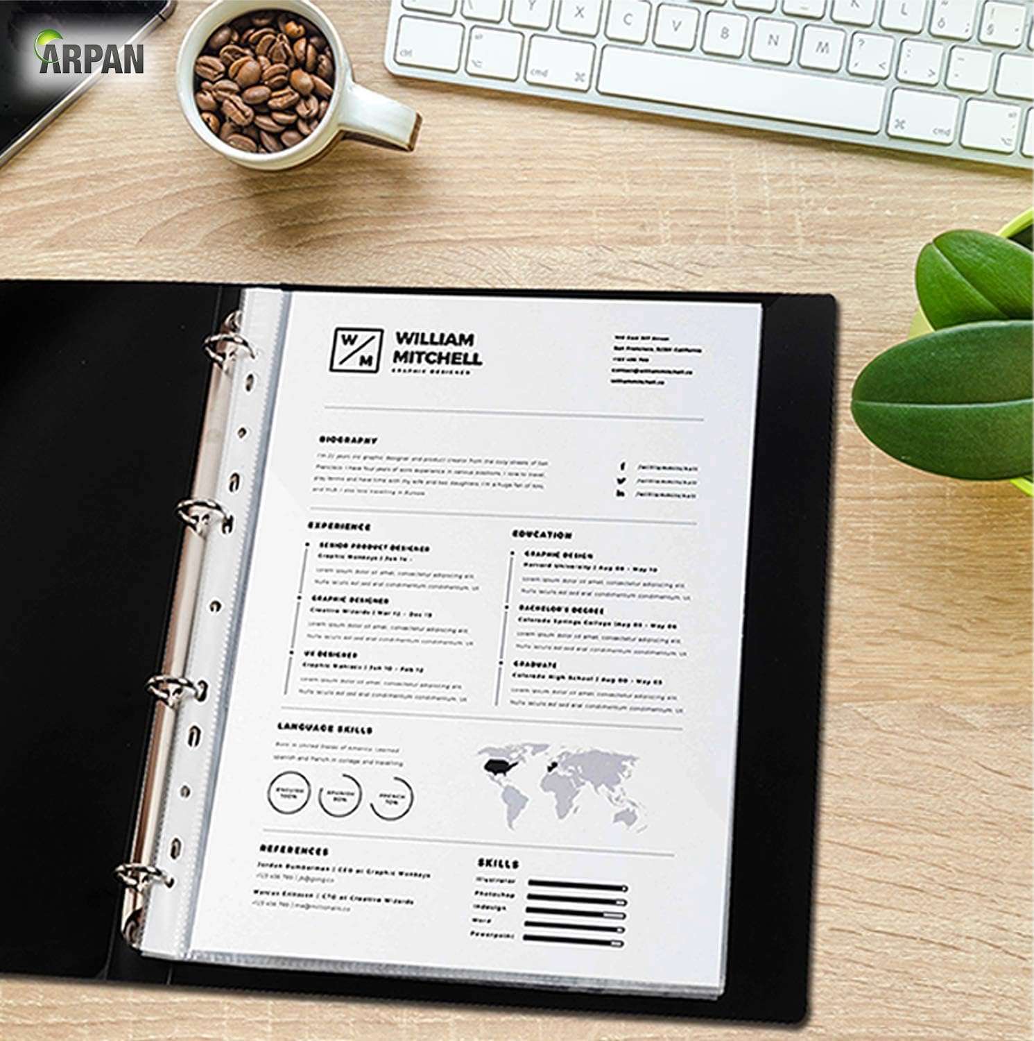 Punched Pocket A4 Strong 45 Micron Transparent Poly Wallets Glass Clear Sheet Protector by Arpan (A4-104 X 12 Pack) - Image 4