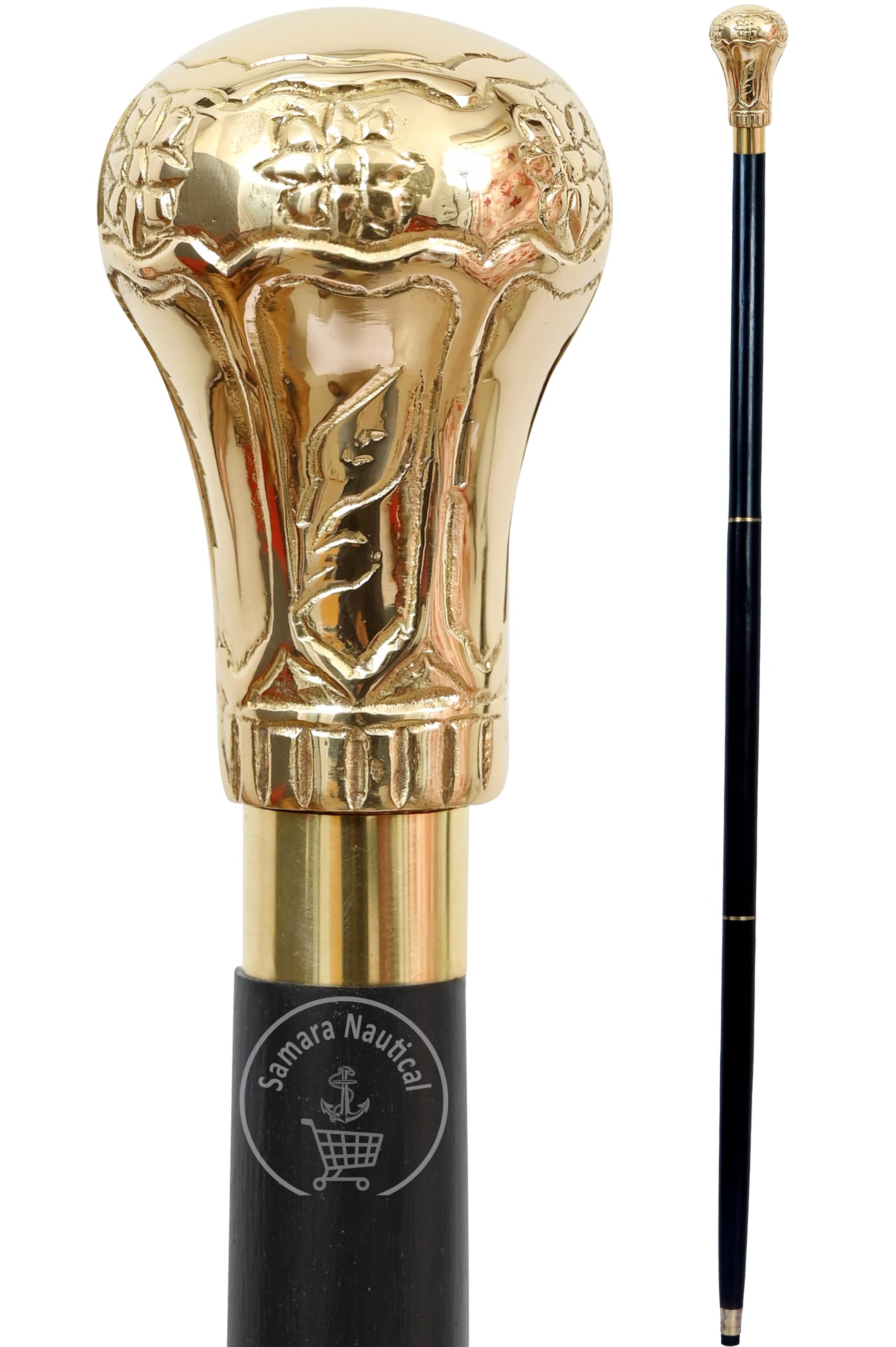 Samara Nautical Replica of Bat Masterson Brass Knob Handle Walking Cane