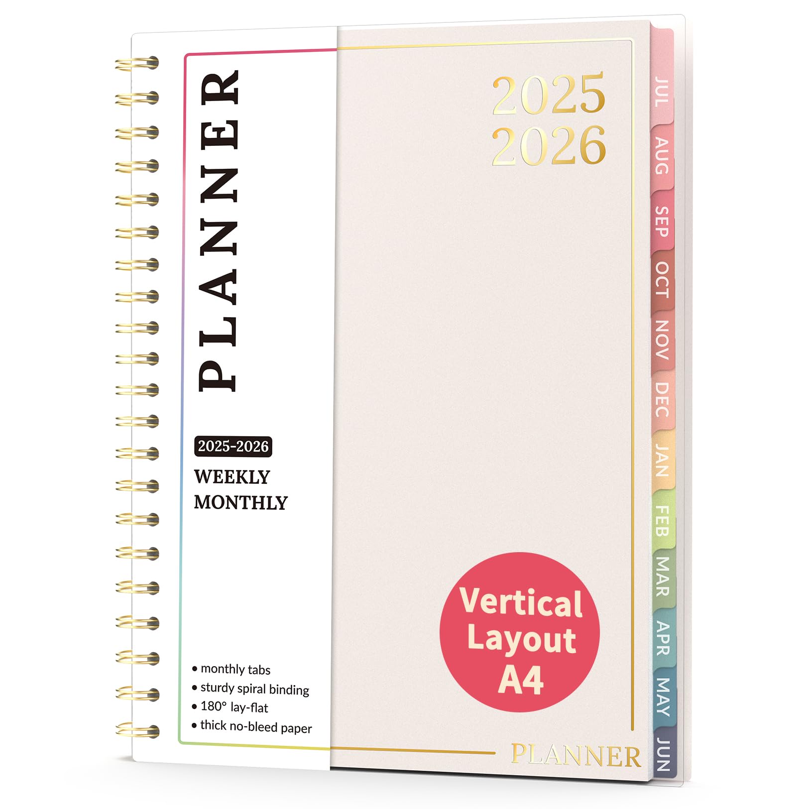 Photo 1 of Teacher Planner 2025-2026, Forvencer Academic Planner from Jul 2025 - Jun 2026, 8.5"x11", Weekly & Monthly Calendar Planning Book with 7 Periods, School Lesson Agenda with Subjects, Pastels Teacher Student Supplies, Month Tabs, Beige