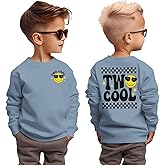 GLIGLITTR Two Cool Birthday Sweatshirt 2nd Birthday Boy Outfits 2 Year Old Toddler Boys Second Bday Party Long Sleeve Shirts