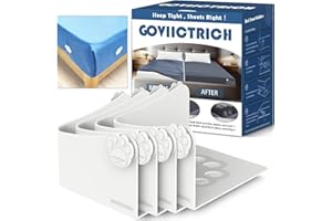 GOVIICTRICH Bed Sheet Holders Straps, Fitted Sheet Straps/Holders Keep Sheets Firm & Tight, Bedsheet Grippers with Enhanced Clips, Bed Sheet Holder Fit All Mattress Size, Easy Installation (White)