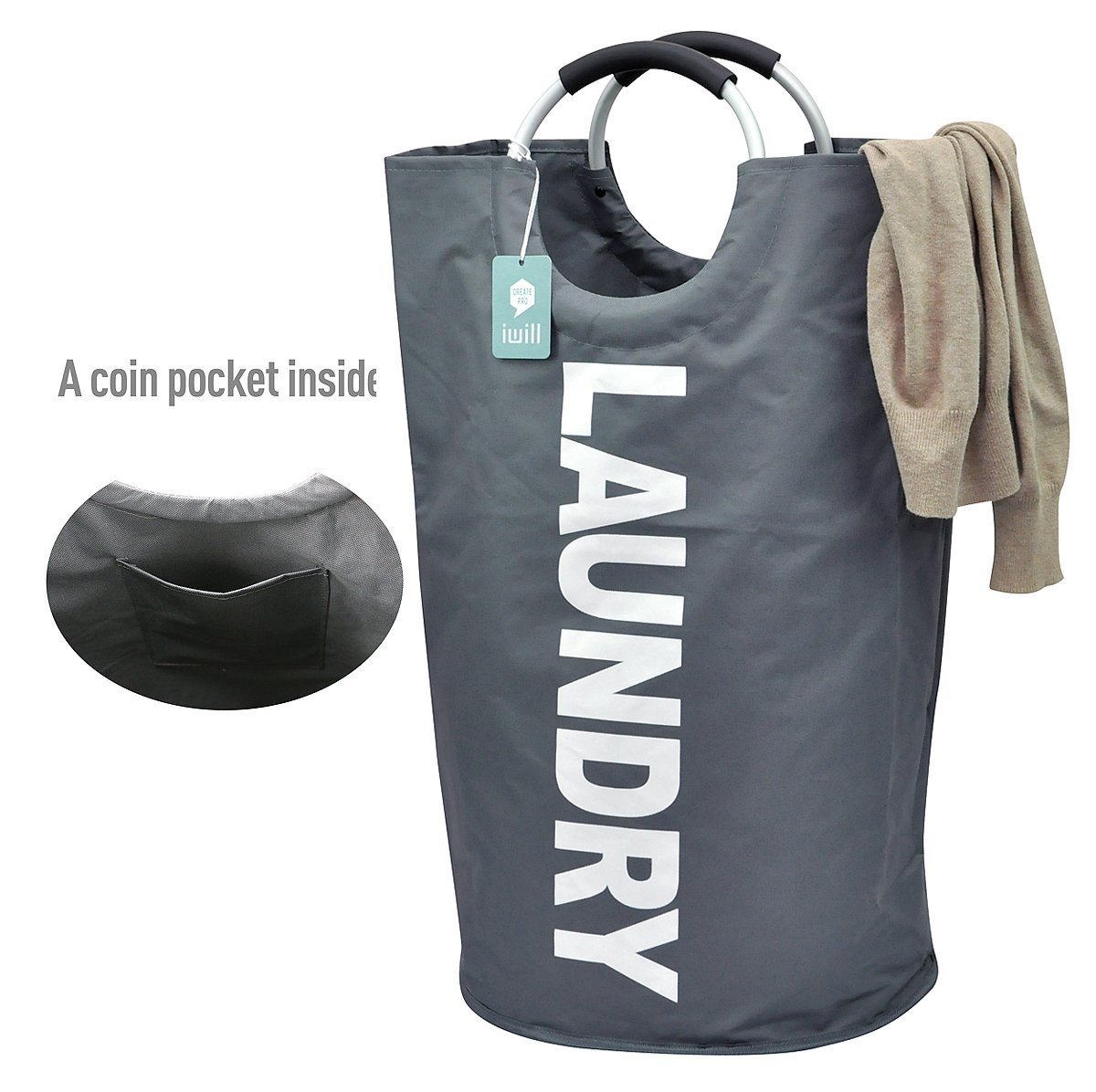 Collapsible College Laundry Bags for Heavy-duty Use with Alloy Handles
