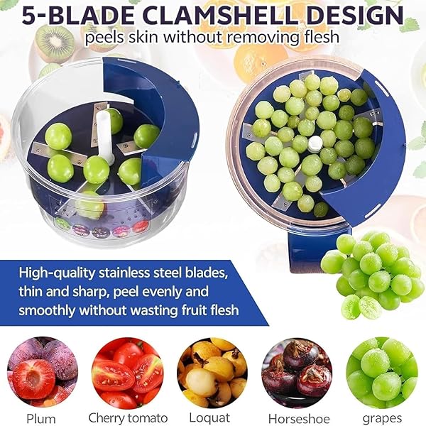ELECTRIC GRAPE PEELING MACHINE, GARLIC PEELER MACHINE, AUTOMATIC FRUIT PEELING TOOL, RECHARGEABLE HOME KITCHEN PEELER ESSENTIALS ACCESSORIES, COMMERCIAL SMART FRUIT MACHINES