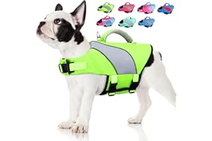 Doglay Dog Life Jacket, Adjustable & Reflective Dog Life Vest for Swimming and Boating, High Buoyancy Swimming Safety Vest with Rescue Handles and D-Ring for Small Medium Large Dogs.