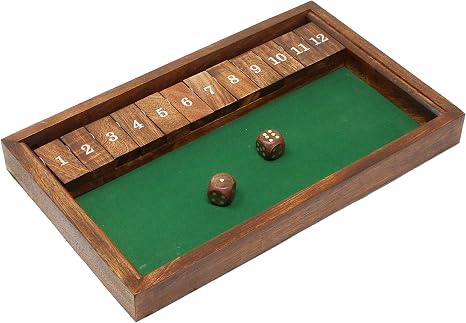 Skavij Handmade Wooden Shut The Box Dice Board Game For Learning Numbers And Strategy Board Games Amazon Canada