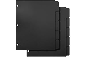 HOMAKOVER 3 Ring Binder Dividers with 5-Tabs for Letter Size, 1/5 Cut, 3-Hole Punched, Write & Erase Plastic Binder Dividers Extra Durable Section Index Dividers for Binders, Pack of 2 Sets, 10 Dividers Total