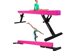 PreGymnastic 8FT Balance Beam, Gymnastics Beam for Kids Ages 3-12, Home Gym Equipment for Training, Adjustable Blancing Beam Indoor, Off-Ground Beam Indoor