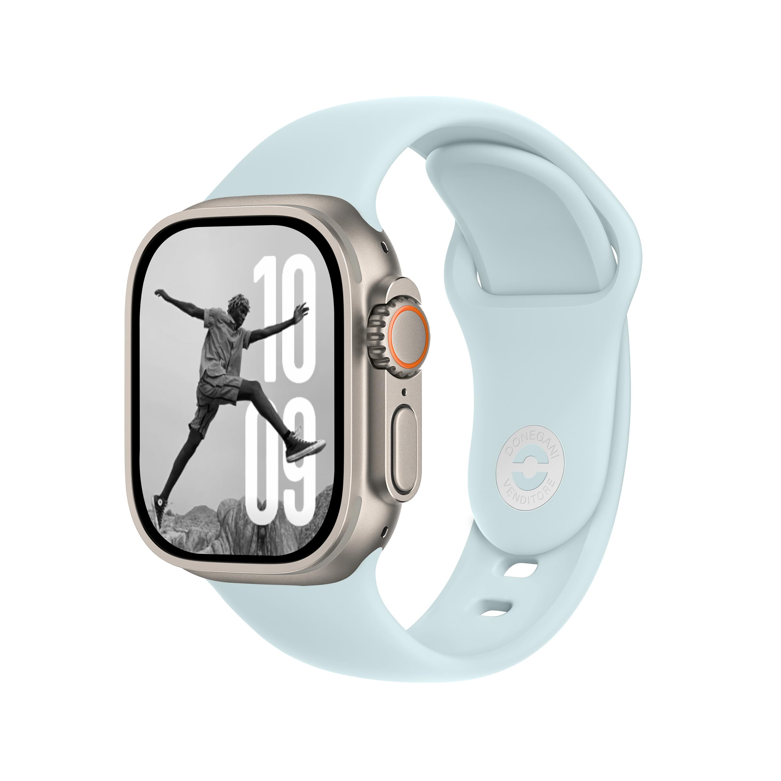 DONEGANI SB for Apple Watch Strap Ultra 2 Se 10 40mm 44mm 46mm 42mm 45mm 41mm 38mm 49mm Series 10 9 8 7 6 5 4 3 Band Women Men Sport Silicone Glacier Blue