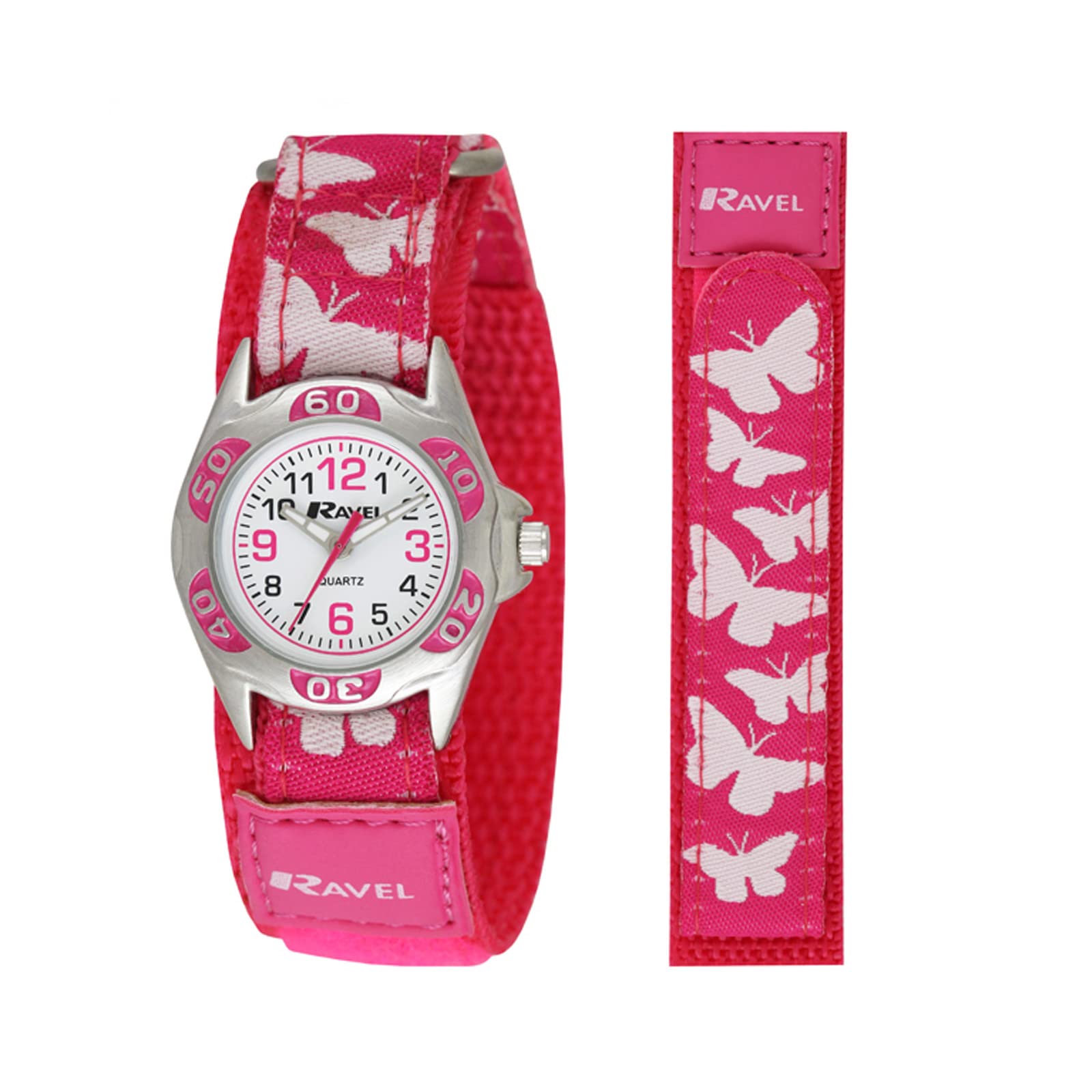 Ravel - Children's Easy Fasten Butterfly Watch - Analogue Quartz - R1507.50 - Hot Pink