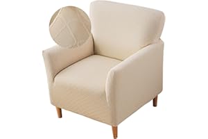 FUANGUI Banquet Armchair Slipcover Chair Covers with Arms Stretch Club Chair Slipcover Soft Armchair Sofa Covers Anti-Slip Furniture Protector for Dogs Pets Home Living Room Decor