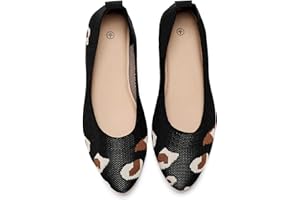SHUPUA Women's Flats Shoes Pointed Toe Flats Comfortable Slip on Shoes Flat Dress Shoes Black Ballet Flats for Women