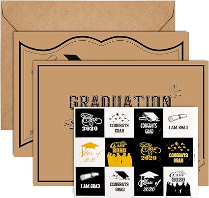 Whaline Biglietti D Invito Per Laurea Con Buste E Adesivi Per Congratulazioni Biglietti Di Auguri Biglietti Di Auguri Per Cerimonie Di Laurea Ricorrenze Per Feste E Scuole Superiori Amazon It Cancelleria E