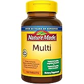 Nature Made Multivitamin Tablets with Iron, Multivitamin for Women and Men for Daily Nutritional Support, Nature Made Multi V