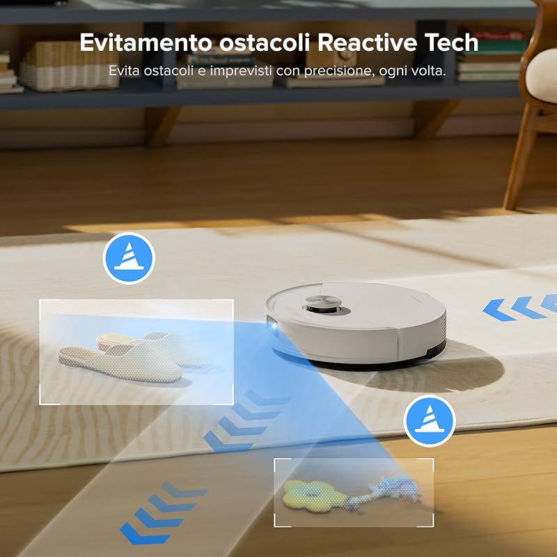 Q10 S5+ Set Robot Aspirapolvere 10.000Pa, Panno Sollevabile,Bianco