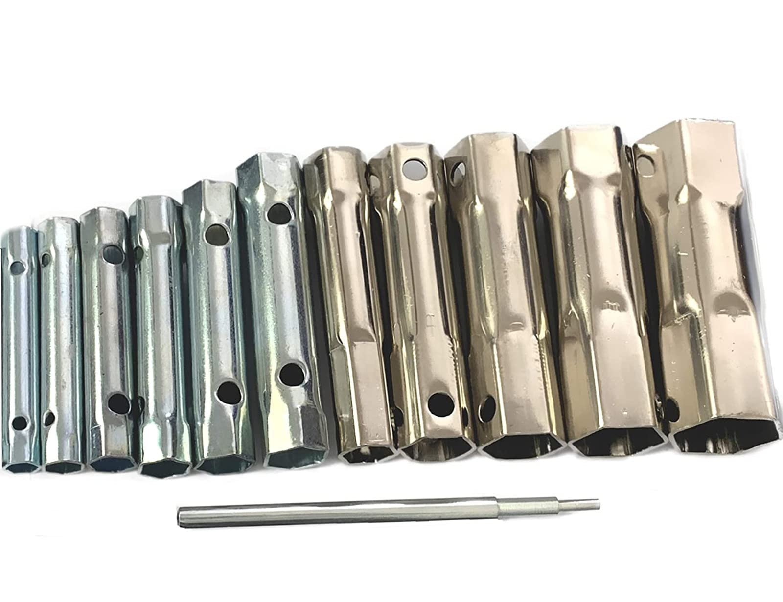 Young Wolf 12-Piece Double End Tube Wrench Set with Torque Bar, 8-37 mm