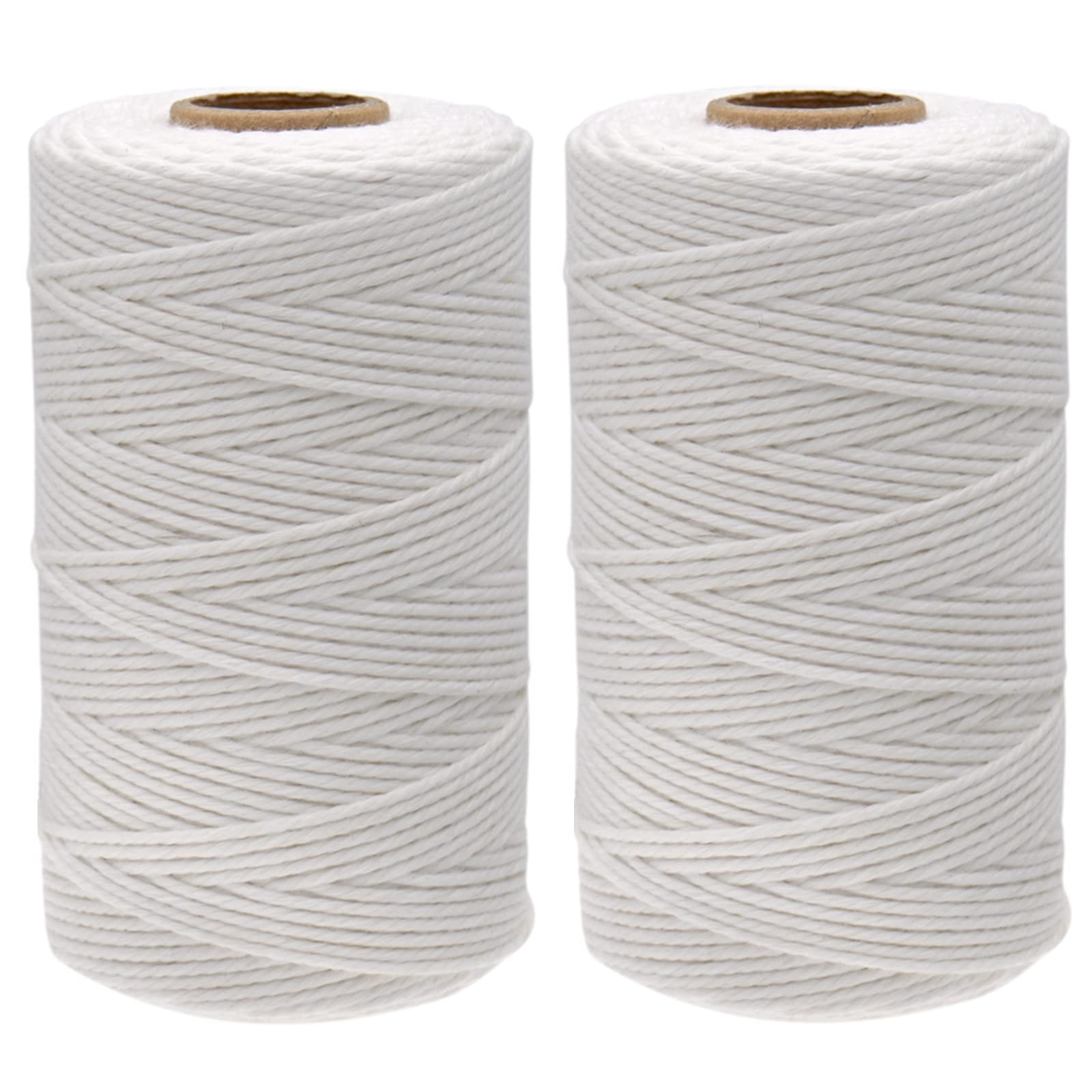 G2PLUS 200M White Cotton String Twine -2MM Craft Cotton Cord - Cotton Butchers Thread Twine Perfect for Cooking, DIY Crafts and Handmade