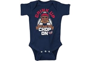 Smack Apparel Atlanta Baseball Fans. Drink Up Chop On! Navy Onesie (NB-18M) or Toddler Tee (2T-5/6T)