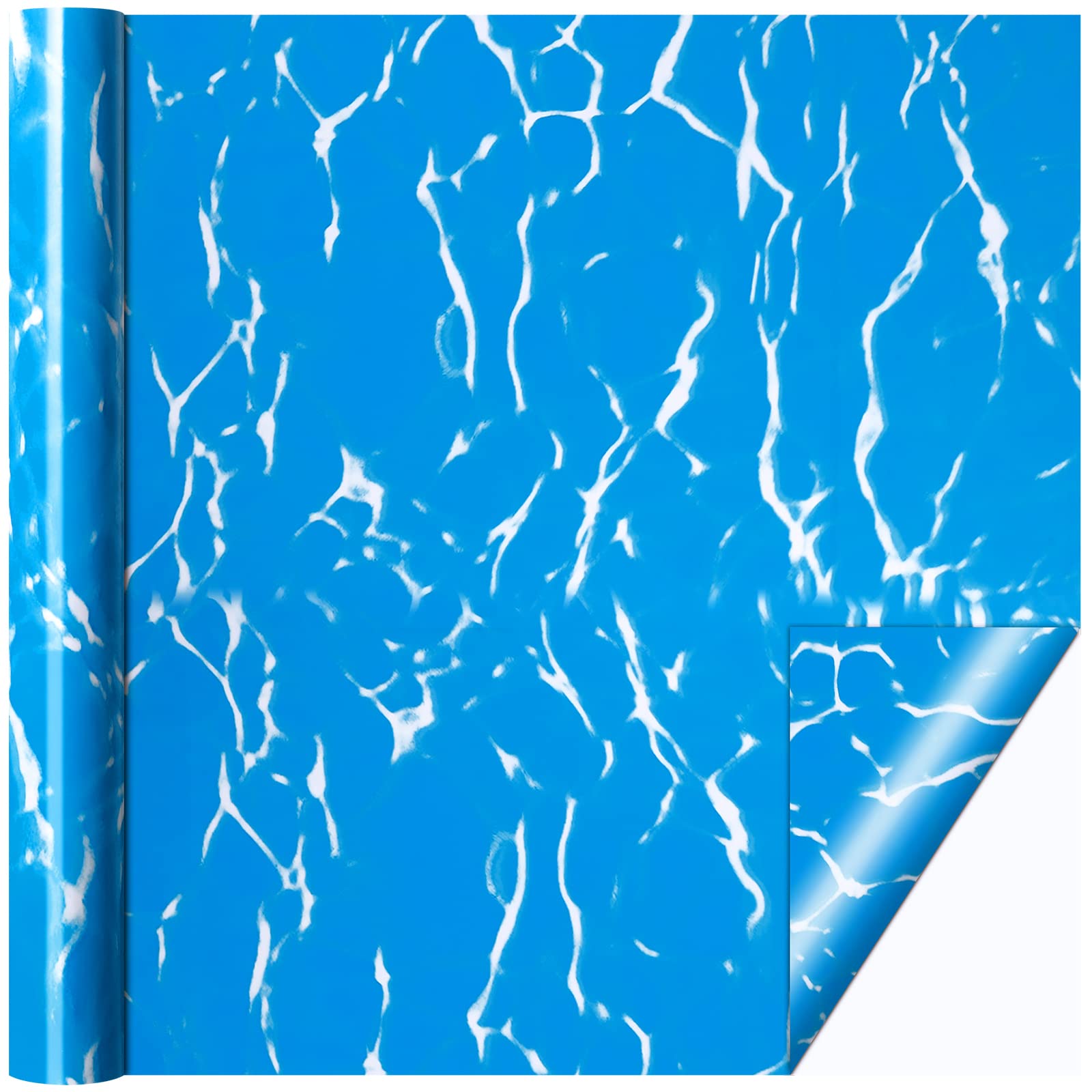 Photo 1 of Nuanchu Vinyl Pool Liner Patch Self-Adhesive PVC Repair Patch for Swimming Pools Inflatable Boat(Sky Blue,12 x 40 Inch)