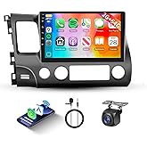 Hodozzy 2G 64G Android 15 Stereo for Honda Civic 2006-2011 with Wireless Carplay Android Auto Mirror Link, 10.1-Inch Touch Sc