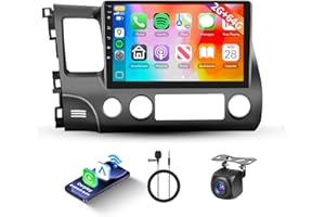Hodozzy 2G 64G Android 15 Stereo for Honda Civic 2006-2011 with Wireless Carplay Android Auto Mirror Link, 10.1-Inch Touch Sc
