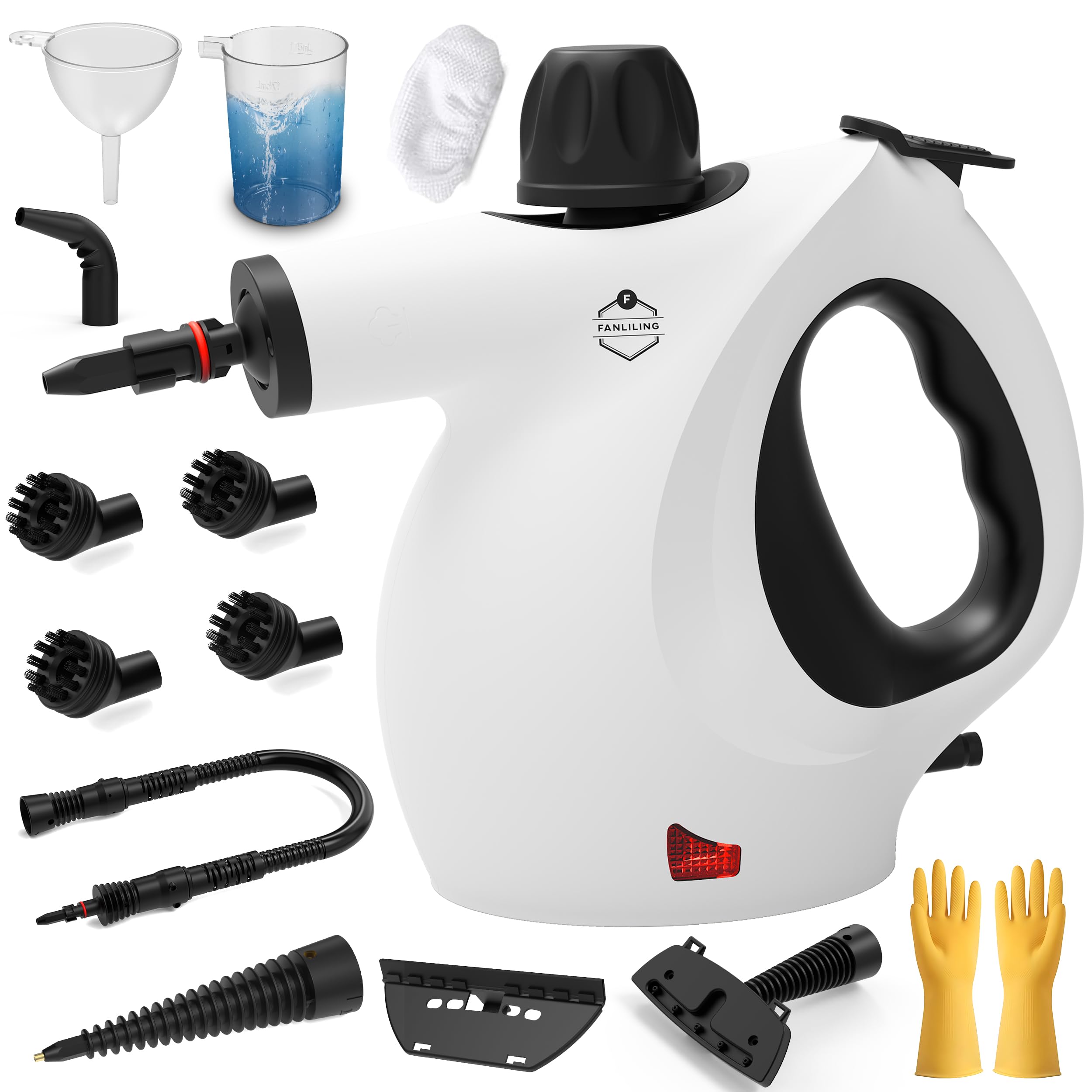 Photo 1 of FANLILING Pressurized Upgraded Handheld Steam Cleaner for Home with 13 pcs Accessories, Chemical-Free Multi-Purpose 450ML Steamer for Cleaning Car, Furniture, Floor, Tile Grout and Home Use