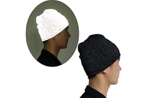 AMNQUERXUS Reflective Beanie Hat High Visibility Warm Winter Loop Knit Cap Gifts for Women Men