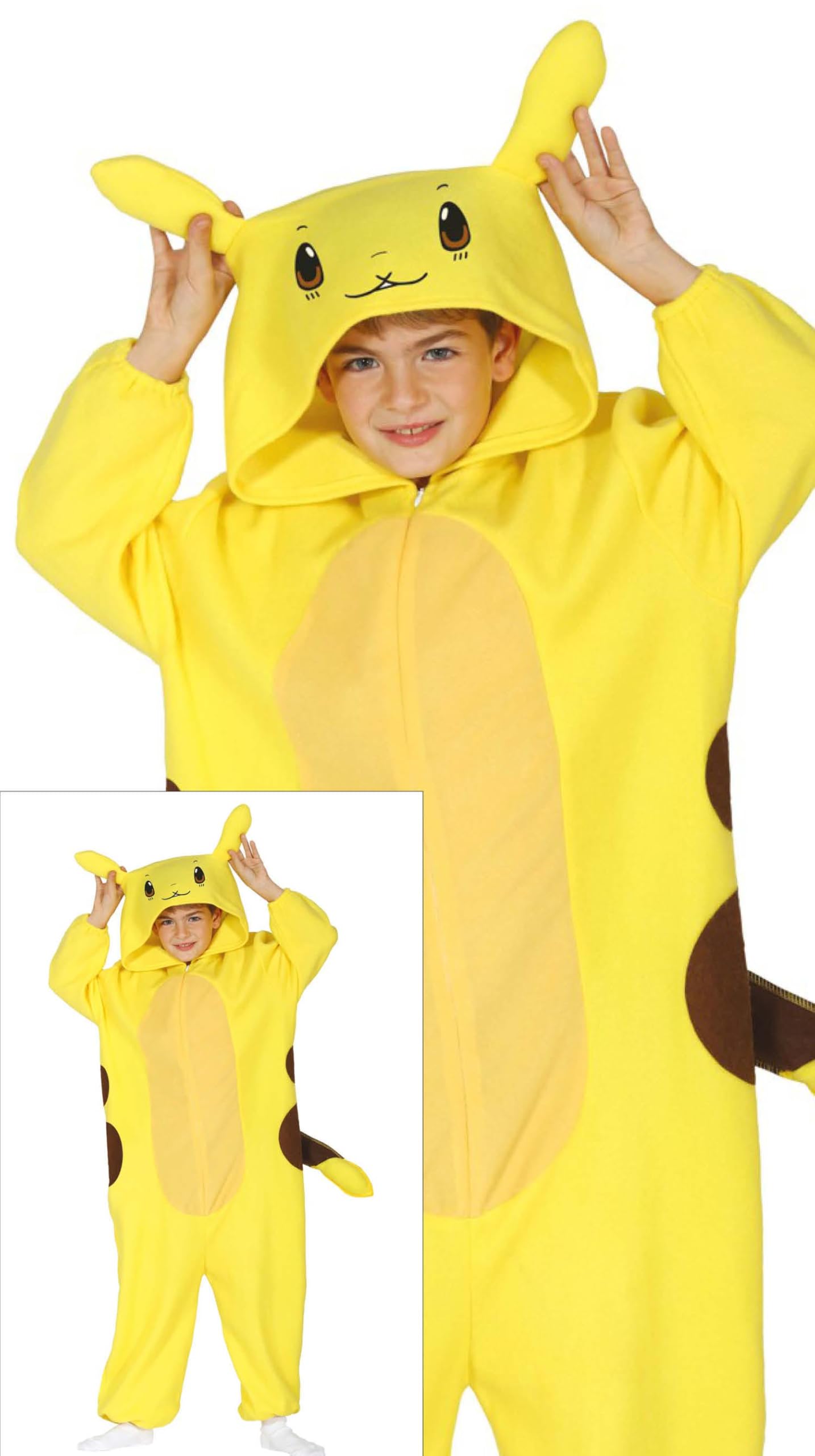 FIESTAS GUIRCA | Electric Chinchilla Child Fancy Dress (7-9 years) - Video Game Costumes for Themed Parties - Ideal for Boys and Girls - Yellow and Brown
