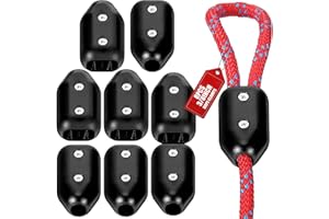 VioraWhite 8 Pcs 1/2 Inch Rope Clamps Reusable Plastic Rope Connector Clamp Loop Fasteners Suitable for 9-10 mm Nylon or Braided Cord for Pet Leashes Docking Boating Climbing Lanyard Indoor Outdoor