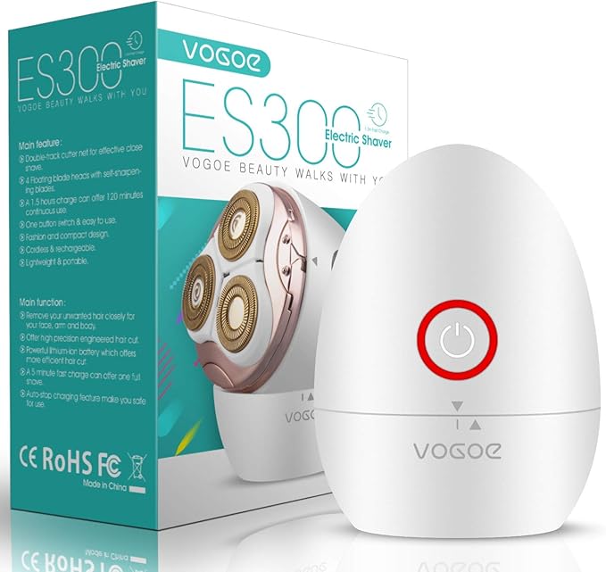 VOGOE Electric Shaver Rotary Razor Hair Remover for Women's Leg, Face