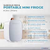 Subcold PRO6 Mini Fridge 6L 8 Can USB AC Powered Quiet 28dB Grey view 2