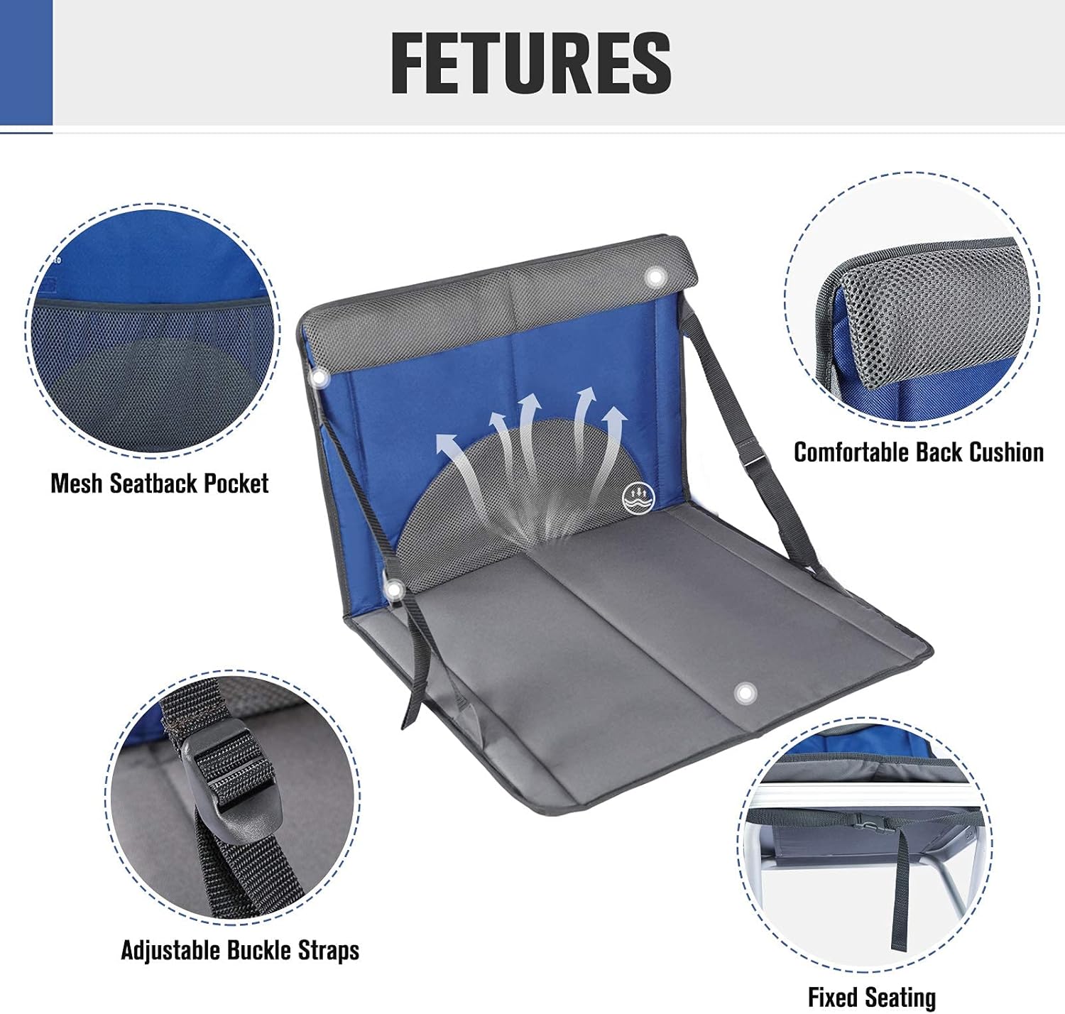 EVER ADVANCED Folding Stadium Seat Cushion Lightweight Stadium Seats for Bleachers and Camp Outdoor : Sports & Outdoors