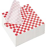 ZORRITA Red and White Checkered Deli Paper, 500 Sheets, 12 x 12 Inch | Grease Resistant, Food Basket Liners, Classic Wrapping Paper, For Sandwiches, Hamburgers, Hot Dogs, Fast Food