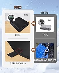 HIRALIY 20 Mil Heavy Duty Waterproof Tarp, 7x12ft