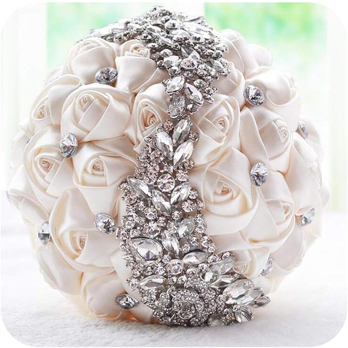 18CM Romantic Artificial Wedding Bouquets Flower Crystal