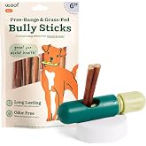 WOOF BullySafe and Bully Sticks - Nutritious Chew Sticks for Dogs and Bully Stick Holder for Safe, Long-Lasting Play - No More Swallowed Ends - 6" Sticks - 5 Pack