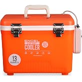 Engel Live Bait Cooler Box with 2nd Gen 2-Speed Aerator Pump - Portable Fishing Station &amp; Minnow Bucket for Shrimp &amp; Other Live Fish with Aerator - ENGLBC-N