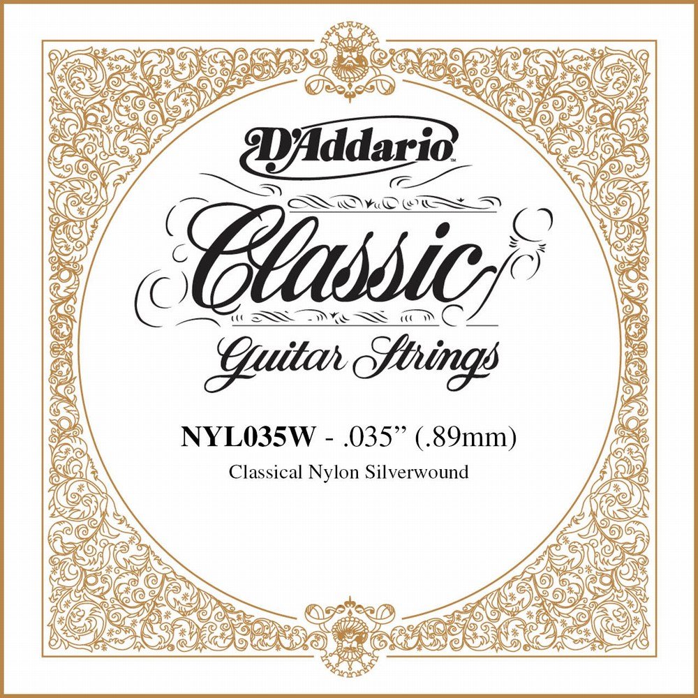 D'Addario .035 Silver Plated Copper Single String for Classical Guitar — image 1