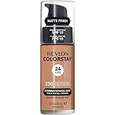 Revlon Liquid Foundation, ColorStay Face Makeup for Combination & Oily Skin, SPF 15, Longwear Longwear Medium-Full Coverage with Matte Finish, Natural Tan (330), 1 fl oz