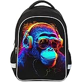 HiMagics School Backpack for Boys 17" Boys Backpack for Kids Children Teens Elementary Middle School - Students Bookbag Ages 6-18 Gorilla Tag Travel Back Pack