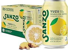 Sanzo Flavored Sparkling Water - Yuzu Lemon Seltzer (with Ginger) - Low Calorie Low Sugar Soda - Craft Asian Drinks - Vegan G