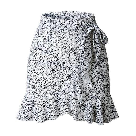 Dehots Vintage Damen Mädchen Rock A-line Basic Solid Mini Skater Hohe Taille Faltenrock Garn Kurz Sommer für Frauen