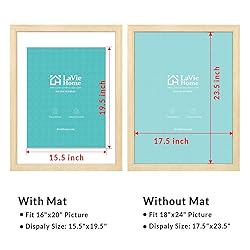 LaVie Home 18x24 Picture Frame Beige Oak Wood