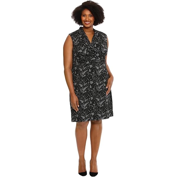 London Times Women's Dresses Mod Pleated Drape Shift Dress at Amazon Women's  Clothing store
